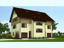 B2/1 - 90 m2 - dom jednorodzinny w zabudowie bliźniaczej - rzut ogólny